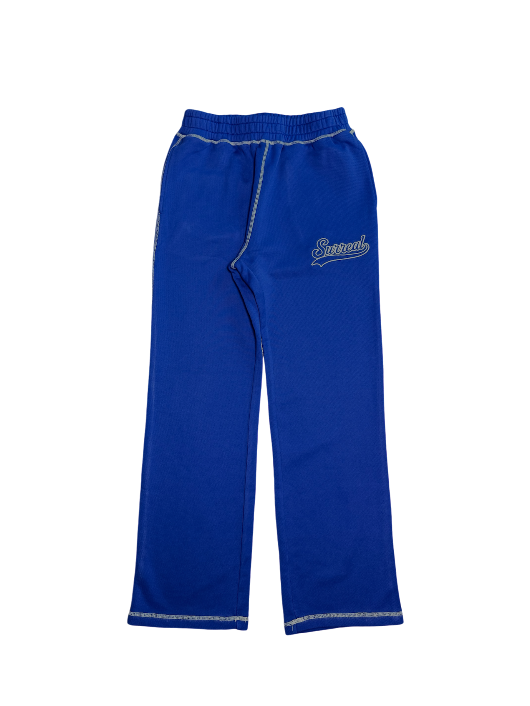 Blue contrast stitched sweats